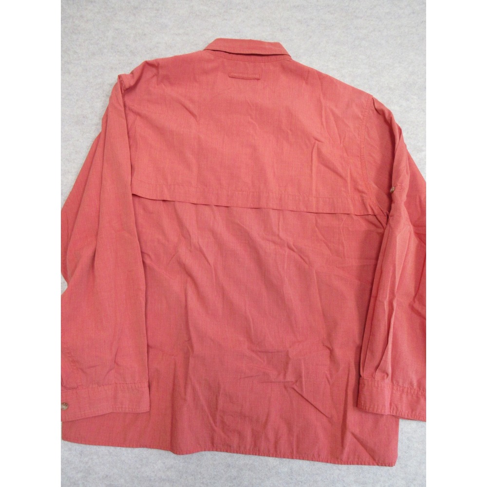 Orvis Mens Salmon Orange Long Sleeve Ventilated Fishing Shirt Large Roll Tab - Picture 4 of 6